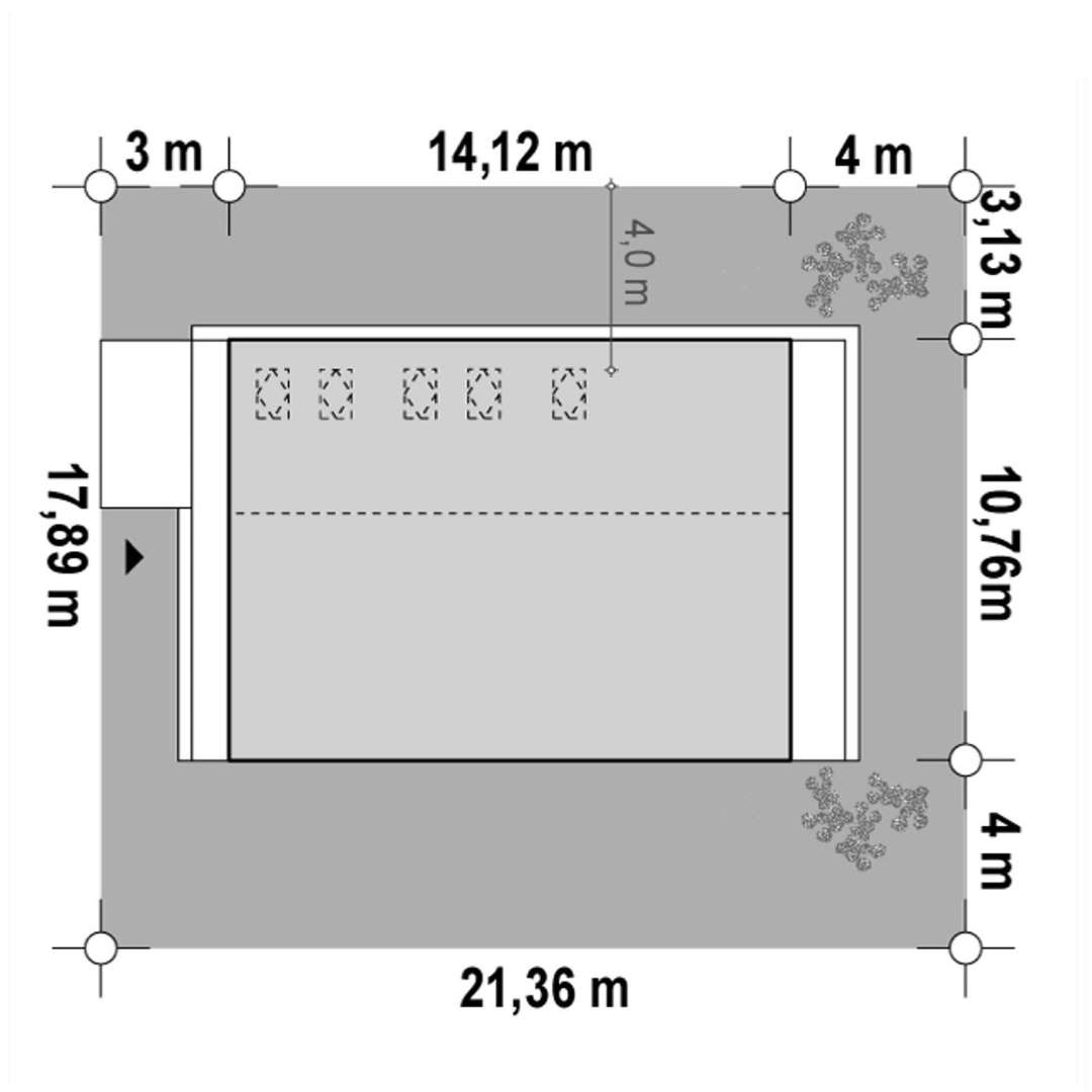 Plan amplasament Casă cu mansardă 125 mp utili, un dormitor, 3 băi