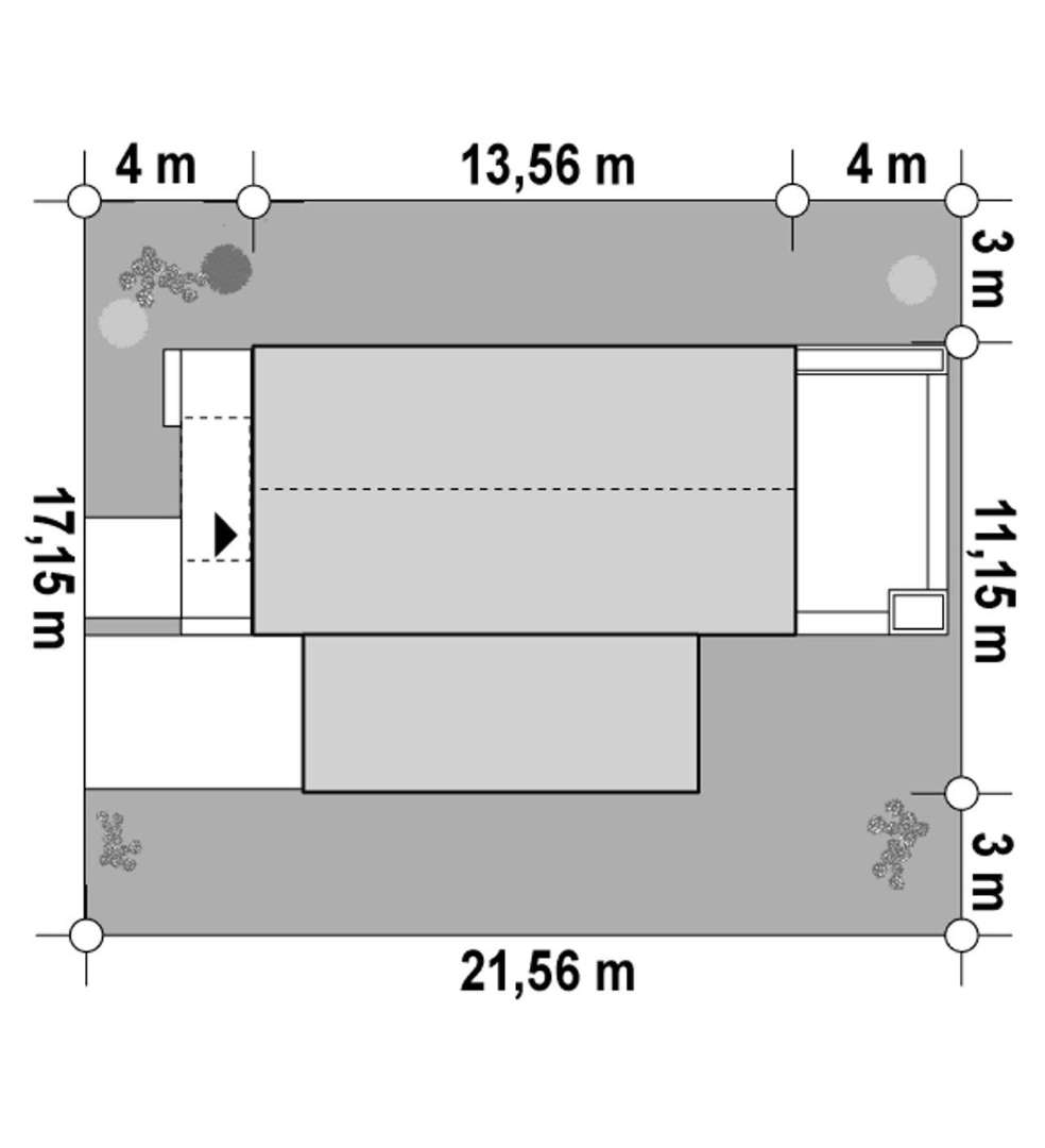 Plan amplasament Casă cu mansardă 133 mp utili, un dormitor, 3 băi