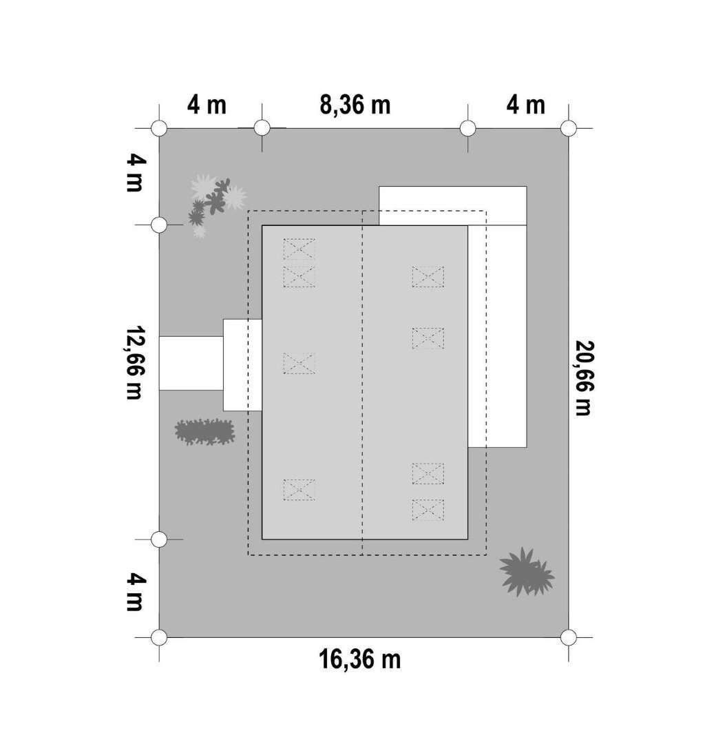 Plan amplasament Casă cu mansardă 137 mp utili, 2 dormitoare, 2 băi