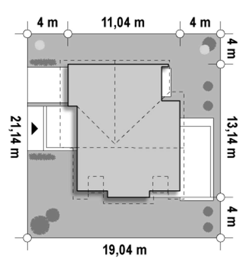 Plan amplasament Casă cu mansardă 155 mp utili, un dormitor, 3 băi