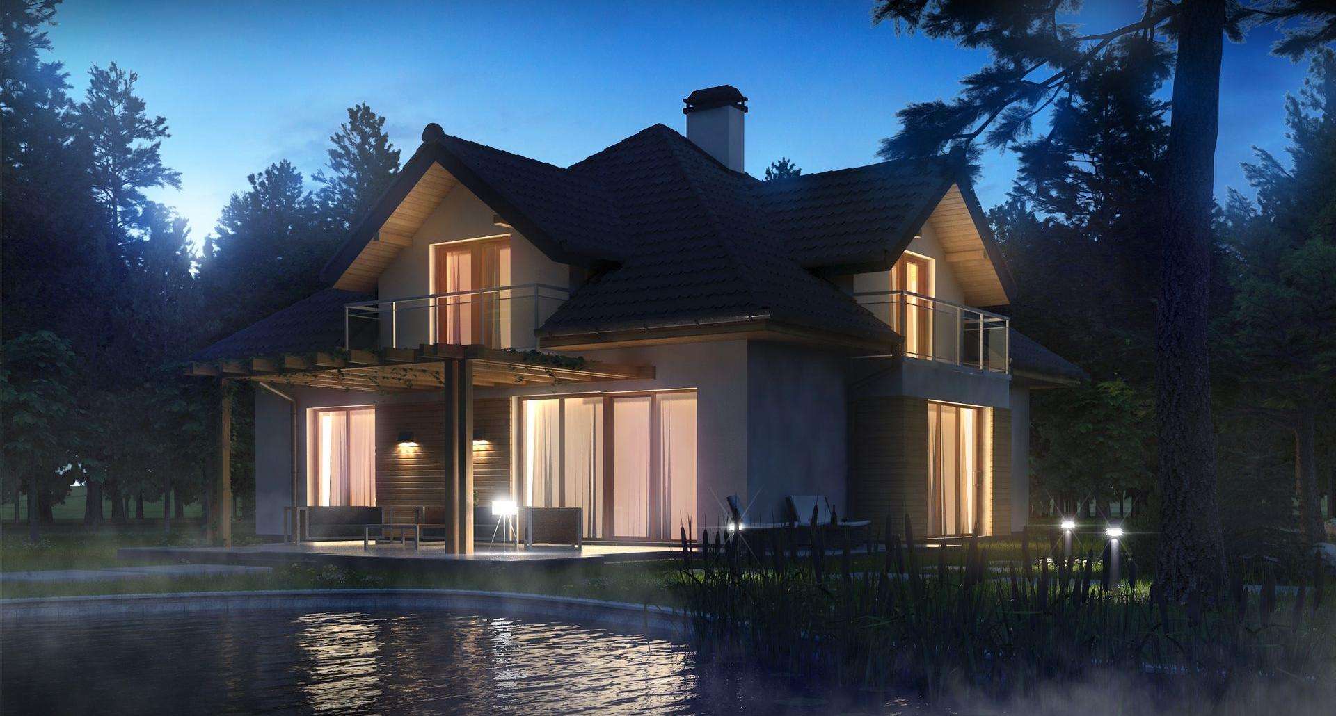 Fatada Casă cu mansardă 158 mp utili, un dormitor, 3 băi
