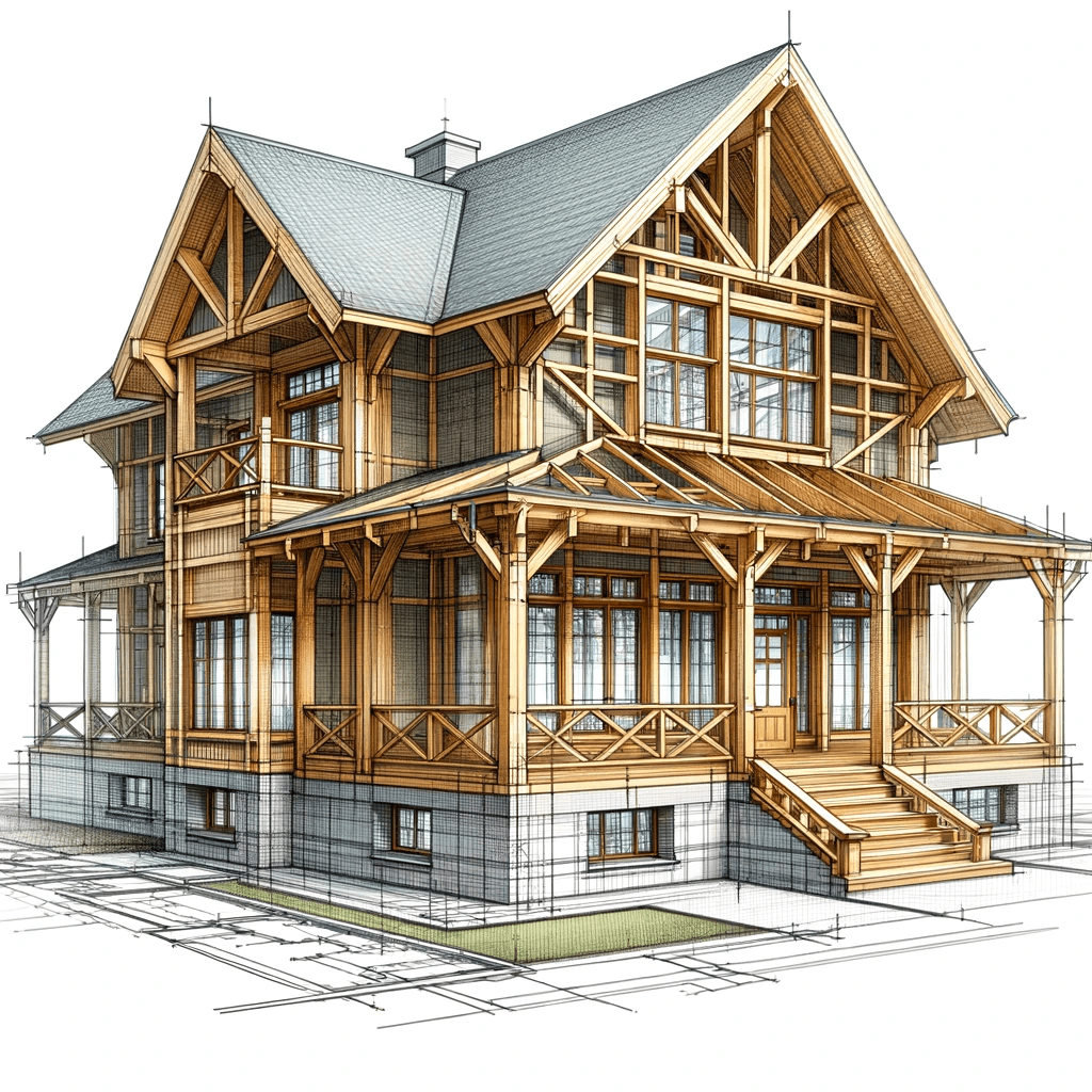 Case de lemn pe structură ușoară